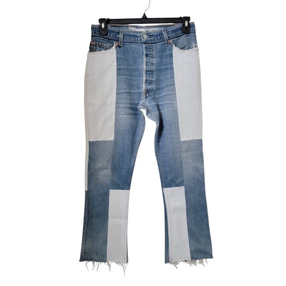 RE/DONE Levi's Size 30 Reconstructed Patchwork Denim Jeans, Button Fly - Picture 1 of 16